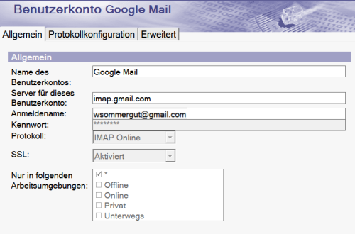 IMAP-Konto in Notes IMAP-Konto in Notes